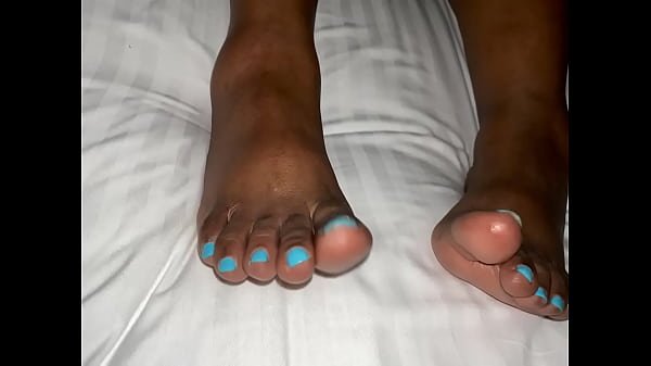 Ebony feet cum